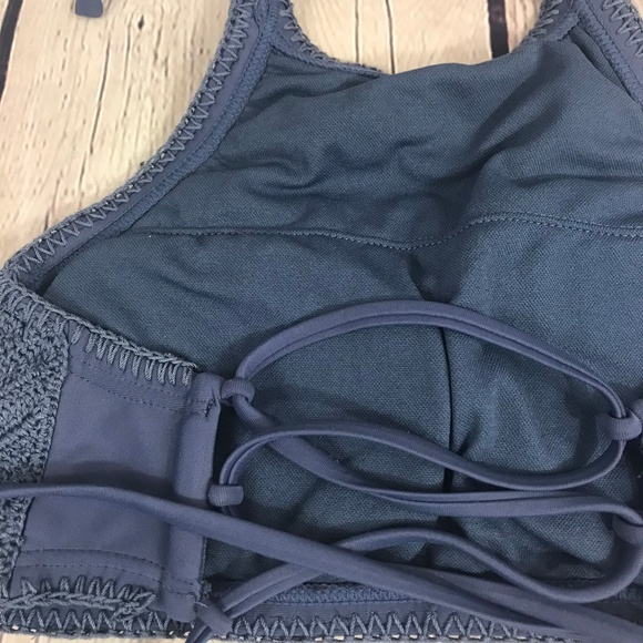 Xhilaration Women's  Crochet High Neck Bikini Top - Picture 5 of 6